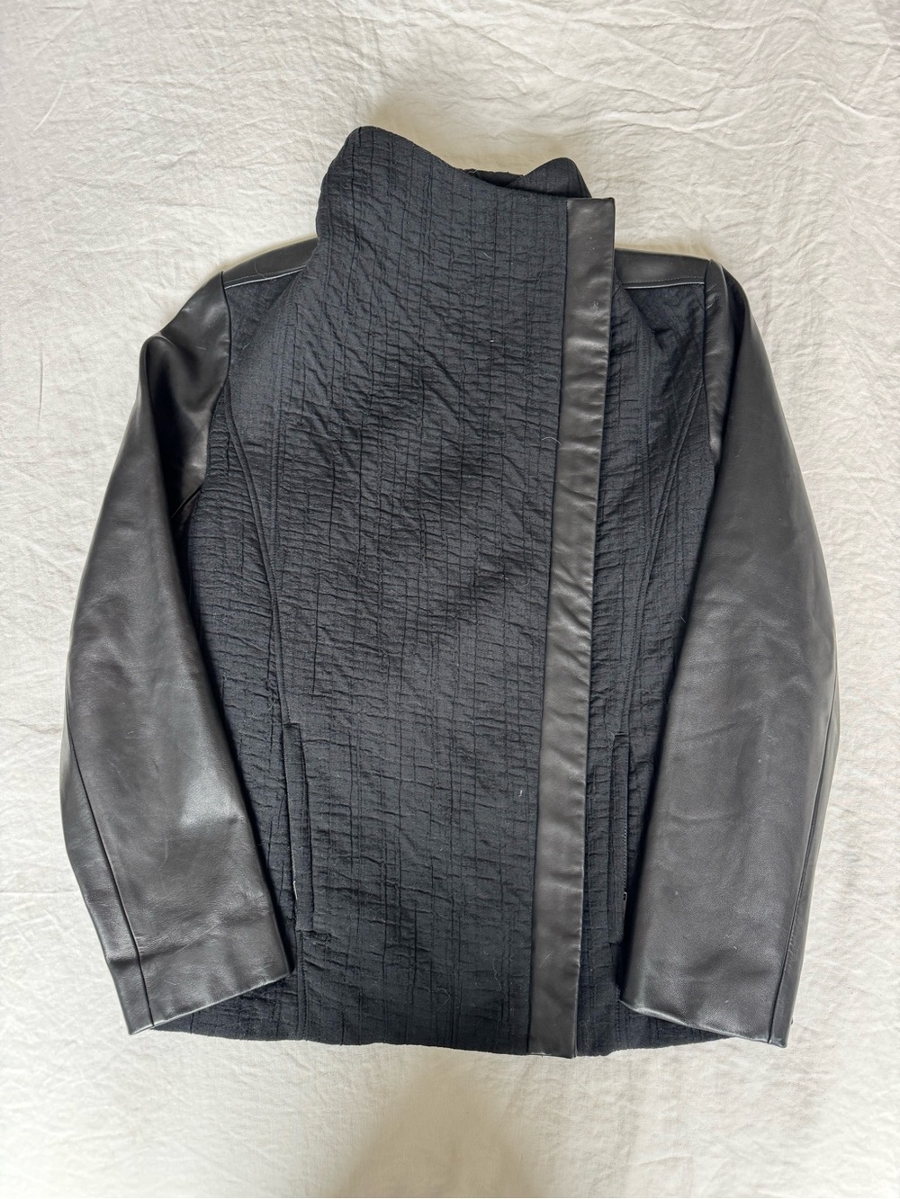 Helmut Lang Mixed-Media Leather Jacket